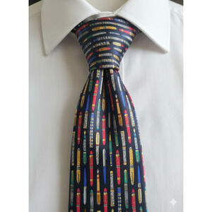 St Michael Marks Spencer silk fountain pen tie - 56"